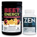Nutrologi Beet Natural O2, Pra Workout Powder, Energy, Endurance & Nitric Oxide Booster dengan Beet Powder, Passion Fruit Flavor (30 Services) Zen Natural Magnesium Supplemen (30 Servis Alam)
