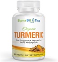 Suplemen Kurcumin Turmeric Organik - Suplemen Dukungan Kesehatan & Imune - 700 mg Turmeric Organik dengan Pepper Hitam untuk Absorpsi Mudah - Non-GMO & 2 Bulan - 60 Tablets