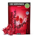 PowderVitamin Electroltes Powder Plus (100 pelayan) Hibiscus Electrolyte Powder Zero Calorie Keto, 0 Sugar, No Maltodextrin, 100mg Potmorg Calcium, 120mg Magnesium, Hidration Powder