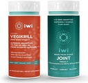iwi Life Vegikrill & Joint Omega-3 Bundle, 30 pelayan, Vegan Plant - berbasis Algae Omega 3, Krill & Fish Oil Alternatif, tidak ada Fishy Aftaste