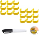 Clip for Pil Bottles, Medicine Bottle Label Caps for Easy Medication Identifikasi - Pack with Marker, Label (18pcs)