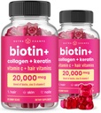 NutraChamps Hair Skin & Nails Gummies, Biotin with Collagen & Keratin, 5000mcg Biotin Beauty Complex, Vitamin Supplemen, Berry, 120 Count, Healthy Hair, Radiant Skin & Strong (Pack of 2)