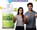 Kalsium, Magnesium, Zinc dengan Vitamin D3 & B12, 1000mg I 60 Veg Tablet 126; Dukung Joints Strong Health 124; untuk Kedua Pria & Perempuan, 1 Count, 60 Capsules