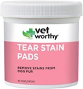 Tet Worthy Tear Stain Pads for Dogs - Solution Soaked Pads - Hapus Stains dari Dogs Fur - Lembut dan Aman - 90 Pads.