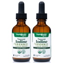 LiquidhealTH USDA Organic Nascent Iodin Liquid Drops, Suplemen Iodium Murni untuk Thyroid & Imune Dukungan, Suplemen Energi - dibuat di Amerika Serikat, Vegan, Berwarna, Taincture (2 Pack)