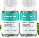 Suplemen Deodorisasi Tubuh Penuh, Pil Deodoran Alam, Menahan Odor Sule, Klorophyll untuk Jumlah Perempuan & Pria 90