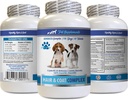 Dog Skin and Coat Suplemen - Dog Hair and Coat Complex - Advanced Skin Relief - Good for Nails - Dog Vitamin e - 1 Bottle (60 Tablet)