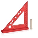 Carpenter Square, Small Triangle Square, 90 Degree Small Square Riler, Woodworking Meating Tool dengan Tetap Miter Angle Pin (Merah)
