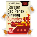 Panax Merah Ginseng Pasokan Gummies - Suplemen Besi bagi Perempuan & Pria - Kera Besi - dengan Vitamin C, B6, B12, Potasium & Magnesium, Vegan - 90 Count
