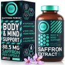 Suplemen Saffron untuk Perempuan dan Pria - 88.5mg Ekstrak Saffron Murni - Antioksidant, Eye Health, Dukungan Energi dan Mood Booster - Vegan, Dibuat di AS, 60 Capsules Sekali Harian