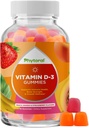 Gummies D Chewable Vitamin untuk orang dewasa - Delicious Daily Vitamin D3 Gummies dengan D3 2000IU per Serving - Gluten Free Non-GMO Gummy dewasa untuk Dukungan kekebalan (1 Bulan)