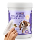 HICC PET Ear Cleaner Finger Wipes for Dogs & Cats, Vet- Rekomendated Dog Ear Treatment to Relief Itching & Inflammation, Hapus Wax, Dirt & Stop Bau, Non-Irrtating, 50ct (Coconut Sent)