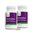 Terry Tentu Tri-Iodine - Aid Thyroid Kesehatan dengan Potasium Iodide & Sodium Iodide - Aids Hormone Keseimbangan dengan Iodium Molekular dari Kelp - Otak & Energi Dukungan - 125mg, 180 Capsules (Paket 2)
