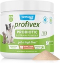 Vetnique Labs Profivex Progities for Dogs All Natural Dog Chews & powder for Digetical Health Probiotic Suplemen untuk Dogs 5 Strains of Progetic & Pregories (Powder, 8.5oz)