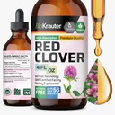 BIO KRAUTER Red Clover Taincture - Red Clover Extract - Liquid Suplemen untuk Dukungan Perempuan - Alkohol dan Gula Free - Vegan Drops 4 Fl.Oz.