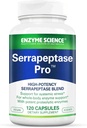 Enzyme Science Serrapeptase Pro, 120 Capsules - Serratiopeptidase Suplemen untuk Sinus, Imune & Cardiovascular Support
