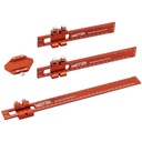 Penguasa Woodworking, Neitra 3PCS (6 / 8 / 12 Inches) Aturan Pocket Metal dengan 45 ° & 30 ° Slide Stop for Precision, Slide Stop Aluminum Rule for Marking Inch and Metric Ttype Scribing Ruler Square