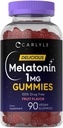 Carlyle Melonatin 1mg Gummies 124; 90 Count 124; Fruit Flavor Gummy Supplement