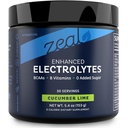 Zeal Electrolyte Powder Recovery Drinder (30 Servis 12.4; Cakumber Lime) w 0 Sugar + BCAAs + B-Vitamin Electrolite Supplemen w Potasium Zinc & Magnesium