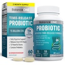 Balance One Probiotic for Women & Men - Time- Rilis Tablet untuk 15x Survivability - 12- Strain Formula dengan L. Plantatum & L. Acivoilus - Gut & Digetical Health Support - 60 tablet