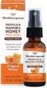 Wedderspoon Propolis dan Manuka Honey Throat Spray, Original Honey, 1 Fl Oz (Paket 1), Sore Throat Relief, Natural Imune Support