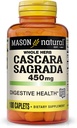 MASON NATURAL Cascara Sagrada 450 mg, Herbal Suplemen untuk Fungsi Digetical Dukungan Normal, 100 Caplets