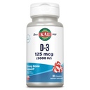 KAL Vitamin D3 5000 IU 125 mcg, Potency Vitamin D Chewables, Calcium Absorpsi, Bone Health dan Imune Supppport, Natural Peppermint Flavor, 60-Day Dijamin, 60 Pelayan, 60 Chews