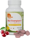 Zahler Energizer + Vitamin B12-5000 mcg Vitamin B12 - Natural Cherry Flavor Dissolable Lozenges - Kosher Gluten Free Non-GMO B12 Vitamin 5000 mcg, Energy Boost, dibuat di USA (120 Count)