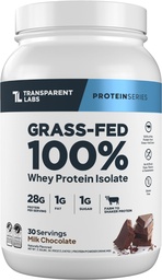 Transparent Labs Grass- Fed Whey Protein Isolate - Tentu Flavored, Gluten Whey Free Protein Powder dengan 28g Protein per Serving & 9 Acids - 30 pelayan, Milk Chocolate