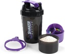 Shake Bottle - Protein Shake Cup dengan Kompartemen Penyimpanan - Leak- bukti Workout Shake Bottles dengan Mixer untuk Smooth Mixing-500ML / 16oz (PURPLE & BLACK)