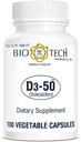 Bio- Tech Pharmacal Vitamin D3 (D3- 50k IU, 100 Veg Count)