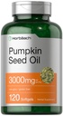 Horbäach Pumpkin Seed Oil 124; 3000mg 124; 120 Softgel Capsules 12.4; Cold Menekan Diet Suplemen 126; Non-GMO dan Gluten Free Formula