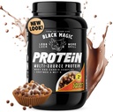 Black Magic Protein Powder - Whey, Egg, and Casein Complex with Enzymes & MCT Powder - Pre Workout and Post Workout - New Look- Terkenal Chocolate Peanut Butter Puffs - 24g Protin - 2 LB