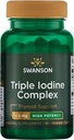Swanson Triple Iodin Complex-Natural Supplement for Vital Thyroid Support-Memotres Metabolic Fungsi, Meningkatkan Produksi Red Blood Cell, & Heart Heal- (60 Veggie Capsules, 12.5mg Masing-masing) 1 Pack
