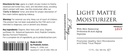 Aksi Probiotik ® Light Matte Moisturizer - Bantuan Probiotic mencegah Acne, Romacea, dan Eczema. Probiotik dan Peptide mempertahankan cahaya, kelembutan, dan ketekunan kulit bersih.