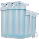 ShakerZoo-6 Packa- Protein Botol untuk Campuran Protein, Piala Shaker untuk Protein Shakes, 3 pcs 24 ons dan 3 pcs 20 ons (Biru)