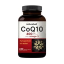 NatureBell CoQ10 400mg dengan Omega- 3- 240 Kapsul - Suplemen Antioksidant untuk Dukungan Kesehatan Hati & Energi - Mendukung Energi Sel * - Koenzim Kekuatan Ekstra Q10