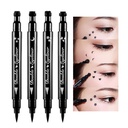 BINGBRUSH Double@-@ sided Limid Stamp Eyeliner Pen, Face Stamps Makeup Sangat Anti-Hitam Slim Gel Feels Tip High Black Pigment Liquid Eyeliner & Seal (hitam)