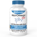 DFormulas HairOmega DHT Blocker Biotin 5000 mcg Vitamin untuk Supplemen Rambut 124; Rambut Loss Pil untuk Perempuan dan Pria, 30 Hari Suppply