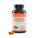 NaturreWise Turmeric Curcumin 500mg with Black Pepper Softgels - Extra Strength, Enhanced Absorpsi - 95% Curcuminoid & BioPerine for Immune Dupport - Gluten- Free, Non-GMO - 30 Count [Persatuan 1 Bulan]