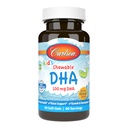 Carlson - Kid 's Chewable DHA, 100 mg DHA, Brain & Vision Fungsi, Growth & Development, Orange, 60 Chewable Softgels