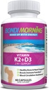 Tambahan Vitamin K2 + D3 untuk Bone & Heart Health - Potensi Tinggi 5000IU Vitamin D3 & 100mg Vitamin K2 (MK7) Capsules for Optimal Calcium Absorpsi - 60 Vegan Capsules