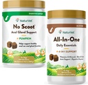 AllaVet Allavent-InOne Dog Supplemen - untuk Dukungan Bersama, Divalry, Skin, Care Coat - 120 Soft Chews & No Scoot for Dogs - 120 Soft Chews - Supports Heally Anal Gland & Bowel Fungsi