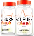 (2 Paket) Fat Burn Combo Capsules, FatBurn Combo Formula Formula, All Natural Weight Loss Suplement to Achieve Healthove-Looking Body, Keto Fitness Pil, Review Resmi (120 Capsules)