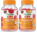 Lifeable Biotin Kids + Magnesium Citrat Kids, Gummies Bundle - Great Tasting, Vitamin Suplemen, Gluten Free, GMO Free, Chewable Gummy