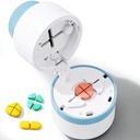 Pill Cutter - Pill Splitter dengan Pedang Baja Stainless untuk Cutting Pil Kecil atau Pil Besar dalam satu Keempat, Pil Cutter 1 / 4, Cocok untuk Cuting Vitamin, Tablet (1-4 Biru)