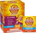 Metamucil On- TheGo, Daily Psyllium Husk Powder Sugar- Free Powder, 4 in-1 Fiber for Digetical Health, Orange Flavared Drink Drink, 44 Packets