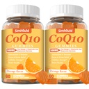 2 Pack CoQ10 500MG Gummies - ditambah Omega-3, Magnesium, Vitamin B3 & Zinc - 3X Lebih baik Absorpsi Koenzim Q10 Suplemen Kesehatan Jantung, Cellular Energi & Antioksidant, Non-GMO 120 Counts