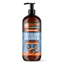 Wild Caught Pure Cod Liver Oil 16oz Highest Omega 3 11150mg / tsp, Kemurnian tertinggi, EPA / DHA, Vitamin A & D - Reduces Itching, Healthy Skin & Coality, BPA-Free, Pompa Incl.