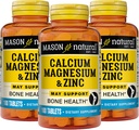 Mason Natural Calcium Magnesium & Zinc, 300, Day Supply, Support Normal Bone Health & Imune System Booster, 3 Pack